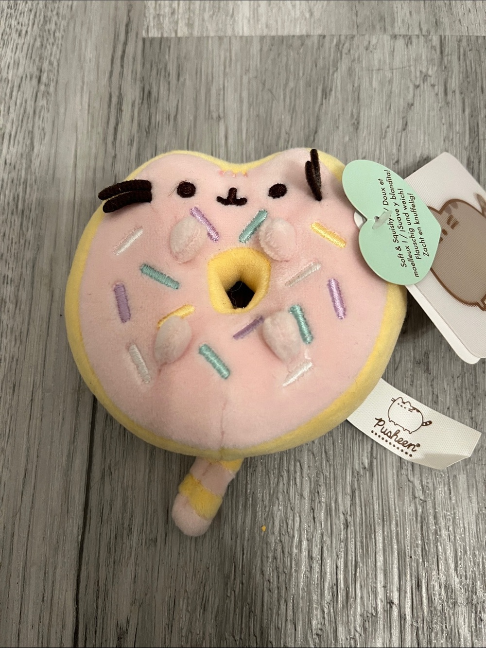 Pusheen Pink & Yellow Donut Plush with Multicolor Sprinkles